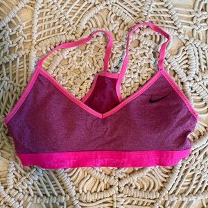 Pink Nike sports bra